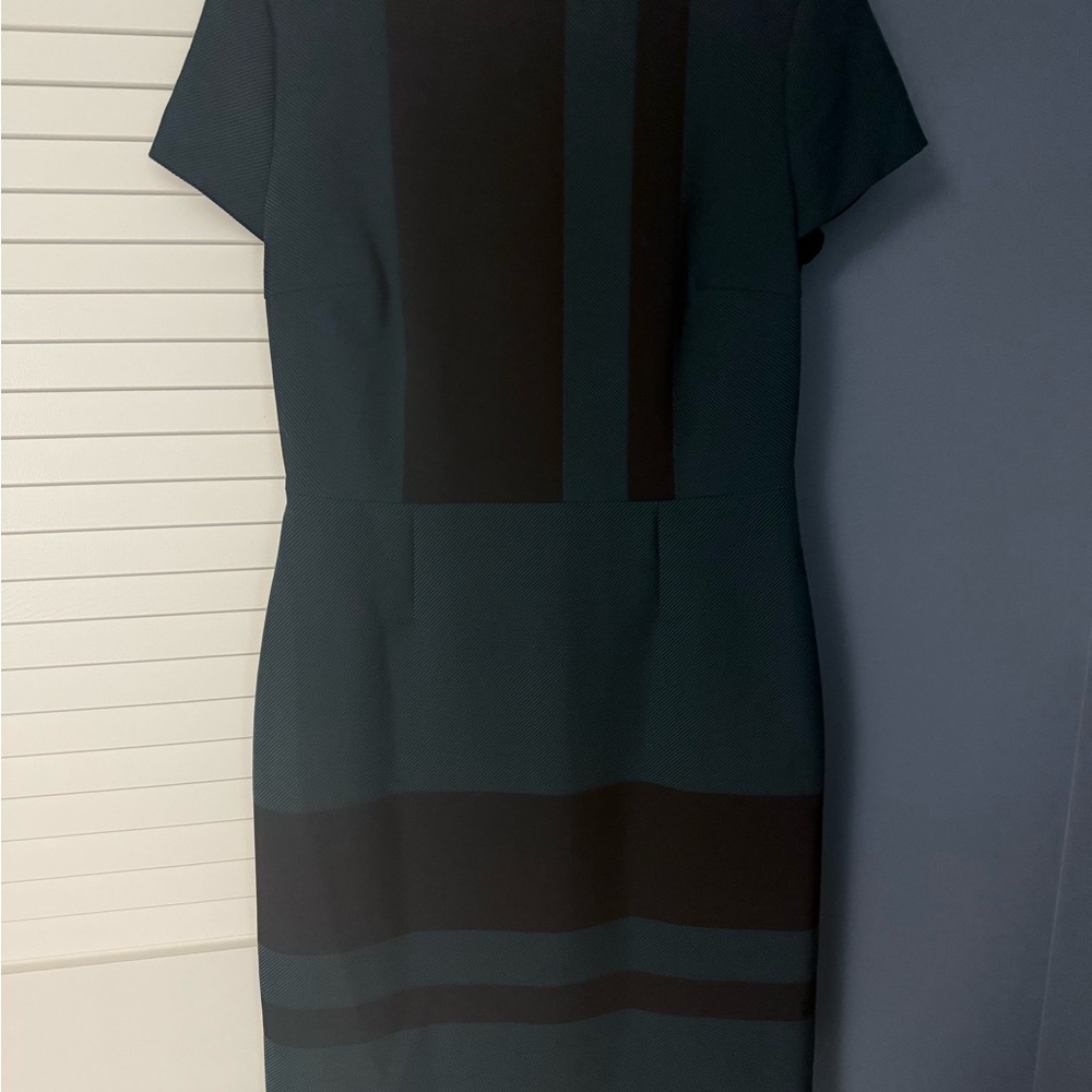 Hugo Boss Green and Black Sheath Midi Dress